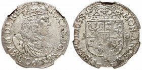 John II Casimir, 18 groschen 1658, Cracow - RP NGC AU Det. R2