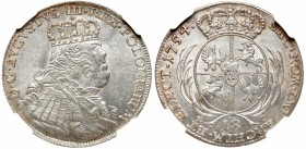 Friedrich August II, 18 groschen 1754, Leipzig - NGC MS63