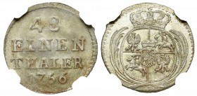 Friedrich August II, 1/48 thaler 1756, Dresden - NGC MS64