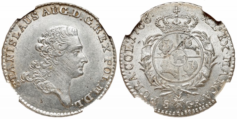 Stanislaus Augustus, 8 groschen 1766 FS - NGC MS62
Stanisław August Poniatowski...