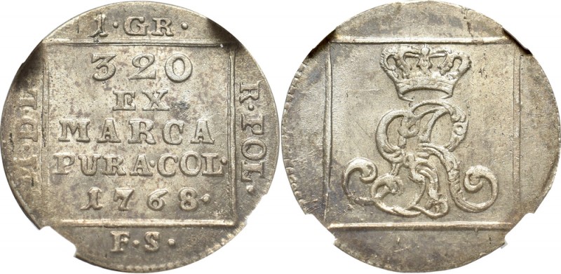 Stanislaus Augustus, Groschen 1768 - NGC MS63
Stanisław August Poniatowski, Gro...