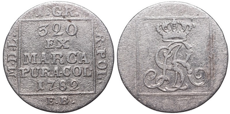 Stanislaus Augustus, Groschen 1782
Stanisław August Poniatowski, Grosz 1782 E.B...