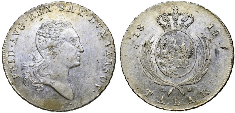 Duchy of Warsaw, Thaler 1812 IB
Księstwo Warszawskie, Talar 1812 IB
 Bardzo ła...