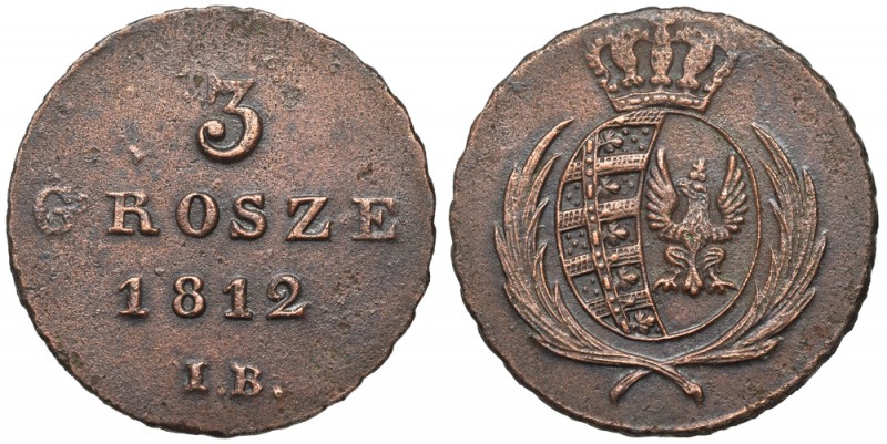 Księstwo Warszawskie, 3 grosze 1812 IB
 Zdecydowanie ponadprzeciętny egzemplarz...