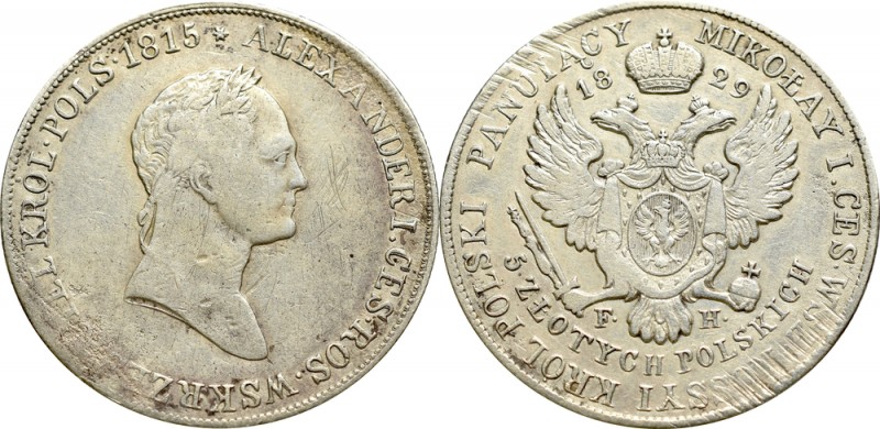 Kingdom of Poland, Nicholas I, 5 zloty 1829 FH
Królestwo Polskie, Mikołaj I, 5 ...