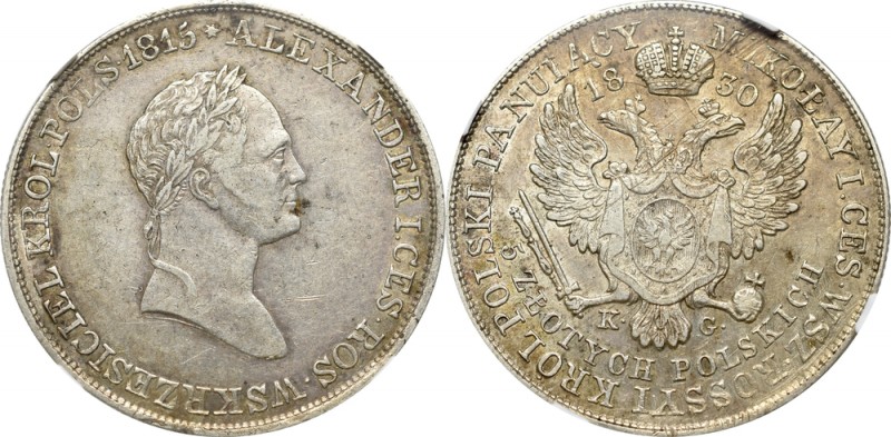 Kingdom of Poland, Nicholas I, 5 zloty 1830 KG - NGC XF45
Królestwo Polskie, Mi...