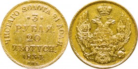 Russian occupation of Poland, Nicholas I, 3 rouble=20 zloty 1834 ПД R/R2/35 zł