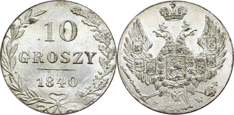 Poland Under Russia, Nicholas I, 10 groschen 1840
Zabór rosyjski, Mikołaj I, 10...