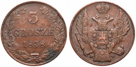 Poland under Russian occupation, Nicholas I, 3 groschen 1838, Warsaw