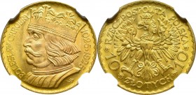 II Republic of Poland, 10 zloty 1925 - NGC MS66