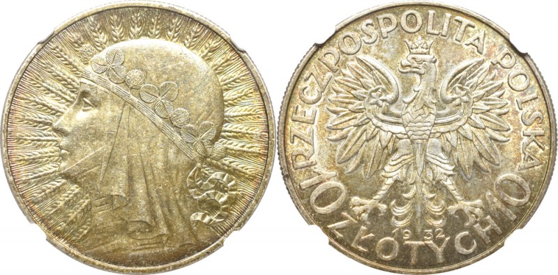 II Republic of Poland, 10 zloty 1932 - NGC MS62
II Rzeczpospolita, 10 złotych 1...