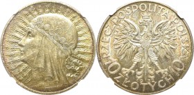 II Republic of Poland, 10 zloty 1932 - NGC MS62