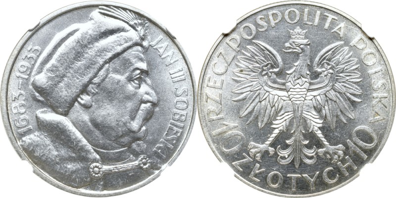 II Republic of Poland, 10 zloty 1933 Sobieski - NGC MS63
II Rzeczpospolita, 10 ...