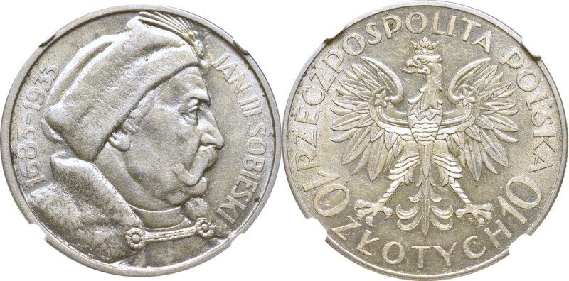 II Republic of Poland, 10 zloty 1933 Sobieski - NGC AU58
II Rzeczpospolita, 10 ...