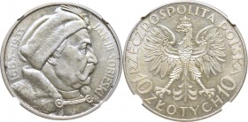 II Republic of Poland, 10 zloty 1933 Sobieski - NGC AU58