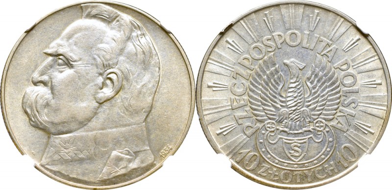 II Republic of Poland, 10 zloty 1934 - NGC AU55
II Rzeczpospolita, 10 złotych 1...