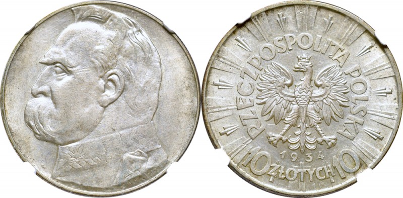 II Republic of Poland, 10 zloty 1934 Pilsudski - NGC AU Details
II Rzeczpospoli...