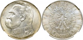 Second Polish Republic, 10 zlotych 1937 - NGC MS62