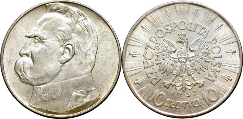 II Republic of Poland, 10 zloty 1937 Pilsudski
II Rzeczpospolita, 10 złotych 19...