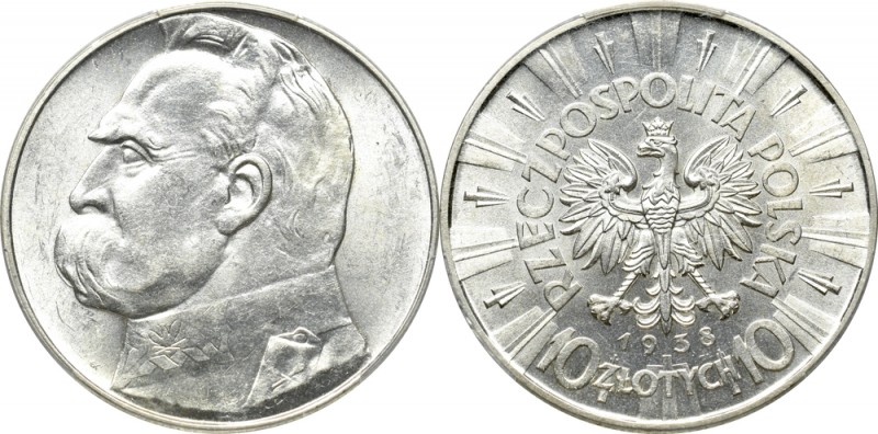 II Republic of Poland, 10 zloty 1938 Pilsudski - PCGS MS62
II Rzeczpospolita, 1...