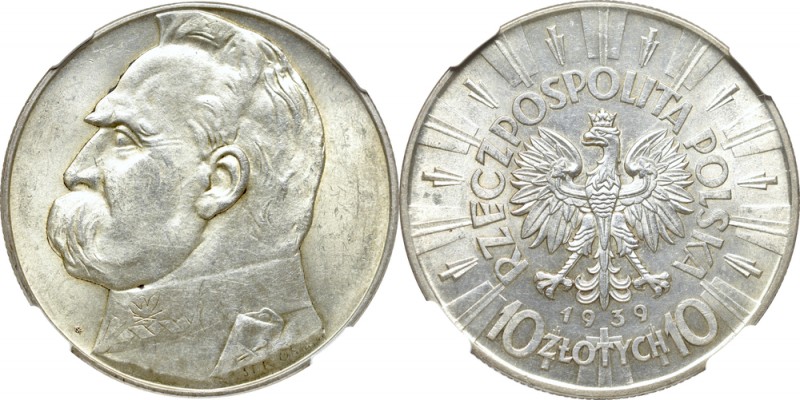 II Republic of Poland, 10 zloty 1939 Pilsudski - NGC MS62
II Rzeczpospolita, 10...