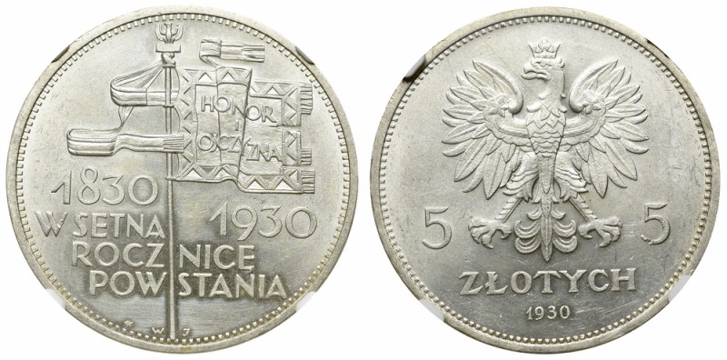 II Republic of Poland, 5 zloty 1930 November uprising - NGC UNC Details
II Rzec...