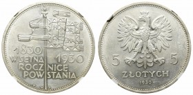 II Republic of Poland, 5 zloty 1930 November uprising - NGC UNC Details