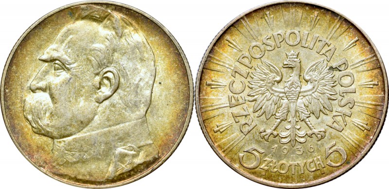 II Republic of Poland, 5 zloty 1936 Pilsudski
II Rzeczpospolita, 5 złotych 1936...