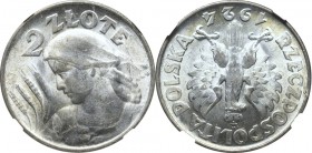 II Republic of Poland, 2 zloty 1924, Philadelphia - NGC MS64 MAX