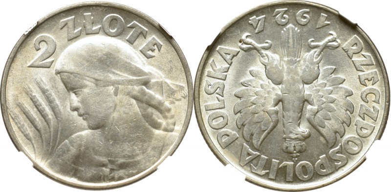 II Republic of Poland, 2 zloty 1924, Philadelphia - NGC MS62
II Rzeczpospolita,...