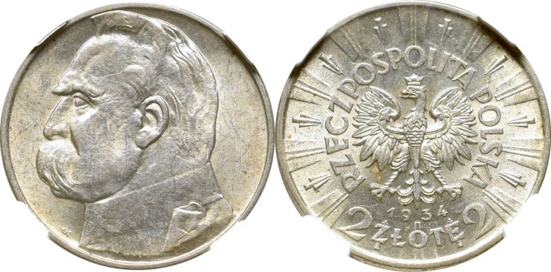 II Republic of Poland, 2 zloty 1934 Pilsudski - NGC MS61
II Rzeczpospolita, 2 z...
