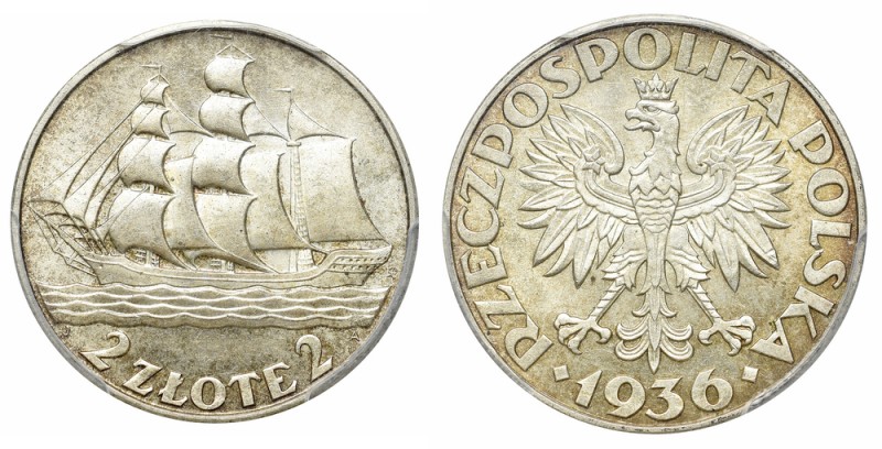 II Republic of Poland, 2 zloty 1936 Ship - PCGS MS64
II Rzeczpospolita, 2 złote...