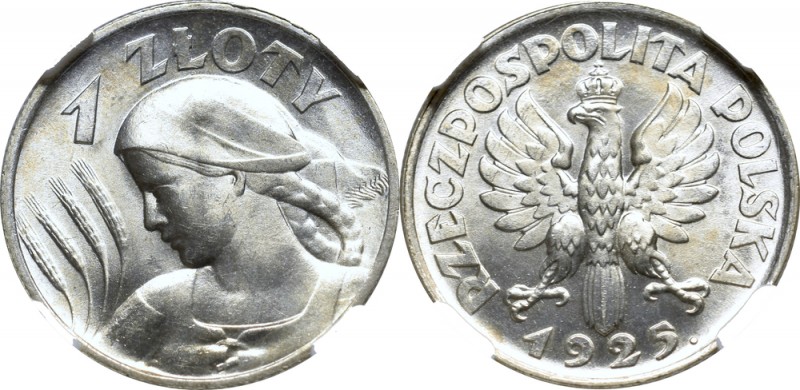 II Republic of Poland, 1 zloty 1925, London - NGC MS63
II Rzeczpospolita, 1 zło...