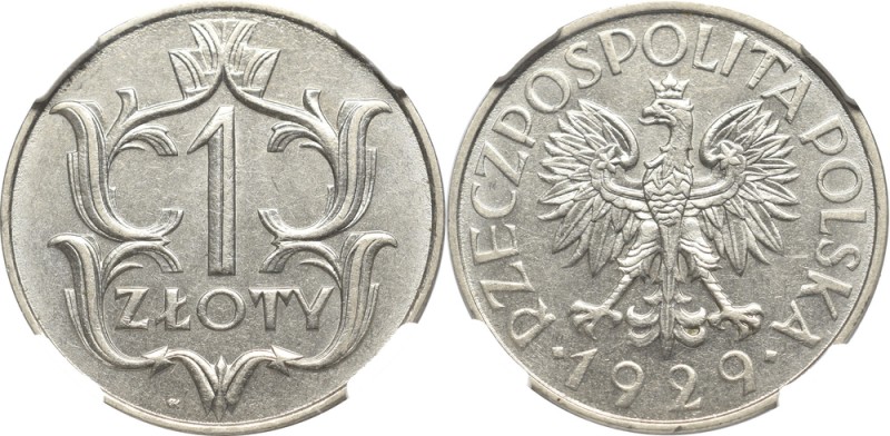 II Republic of Poland, 1 zloty 1929 - NGC MS62
II Rzeczpospolita, 1 Złoty 1929 ...
