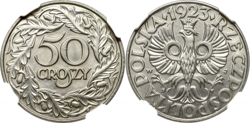 II Republic of Poland, 50 groschen 1923 - NGC MS67
II Rzeczpospolita, 50 groszy...