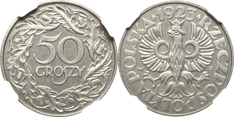 II Republic of Poland, 50 groschen 1923 - NGC MS64
II Rzeczpospolita, 50 groszy...