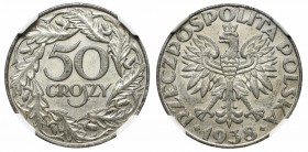 II Republic od Poland, 50 groschen 1938 Fe-Ni - NGC AU58