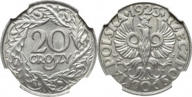 II Republic of Poland, 20 groschen 1923 - NGC MS67