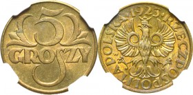 Second Polish Republic, 5 groschen 1923 - NGC MS65