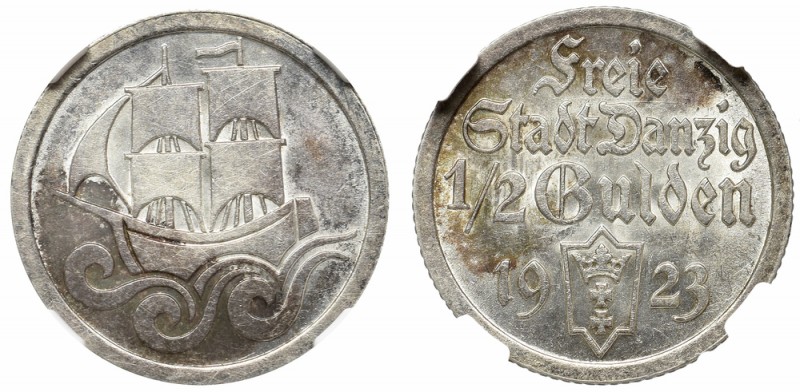 Free city of Danzig, 1/2 gulden 1923 - NGC MS62
Wolne Miasto Gdańsk, 1/2 gulden...