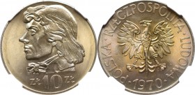 Peoples Republic of Poland, 10 zloty 1970 Kosciuszko - NGC MS66