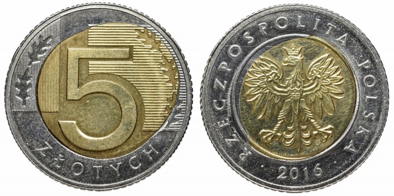 III Republic of Poland, 5 zloty 2016 Mint error
III Rzeczpospolita, 5 złotych 2...