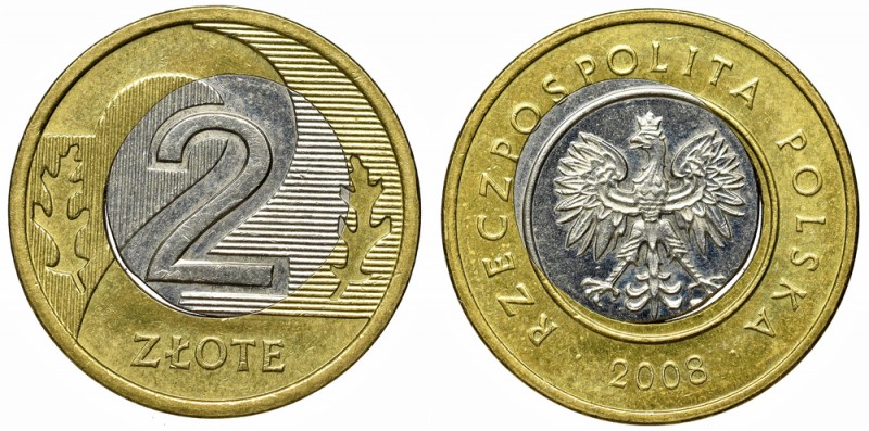 III Republic of Poland, 2 zloty 2008 Mint error
III Rzeczpospolita, 2 złote 200...
