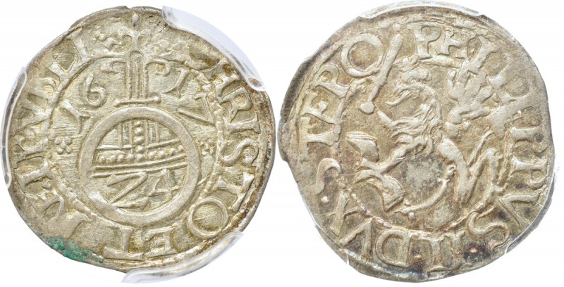 Pomorze , Filip II , Grosz 1617, Szczecin - PCGS MS62
 Atrakcyjny egzemplarz z ...