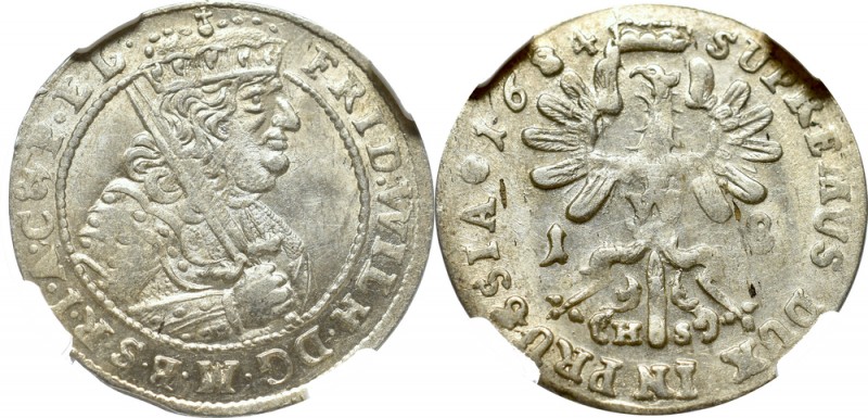 Germany, Brandenburg-Preussen, Friedrich Wilhelm, 18 groschen 1684 - NGC MS63
P...