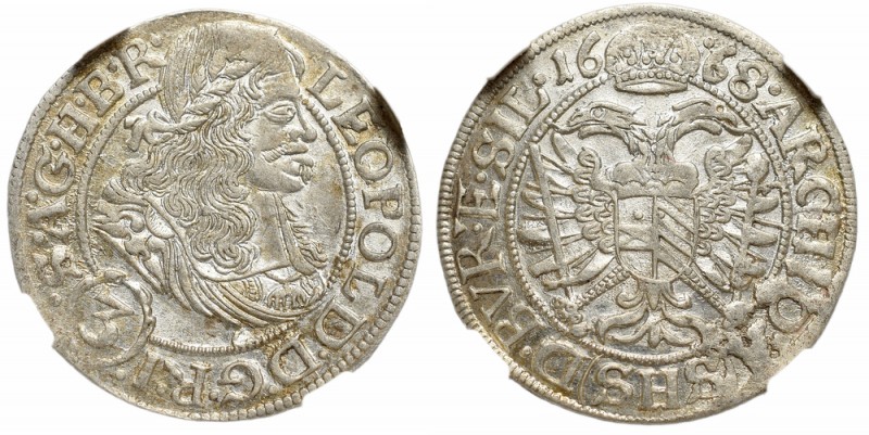 Schelsien, Leopold I, 3 kreuzer 1668, Breslau - NGC MS63
Śląsk, Leopold I, 3 kr...