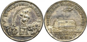 Śląsk, dukat medalowy 1736 w srebrze - 'koniec powodzi i głodu'