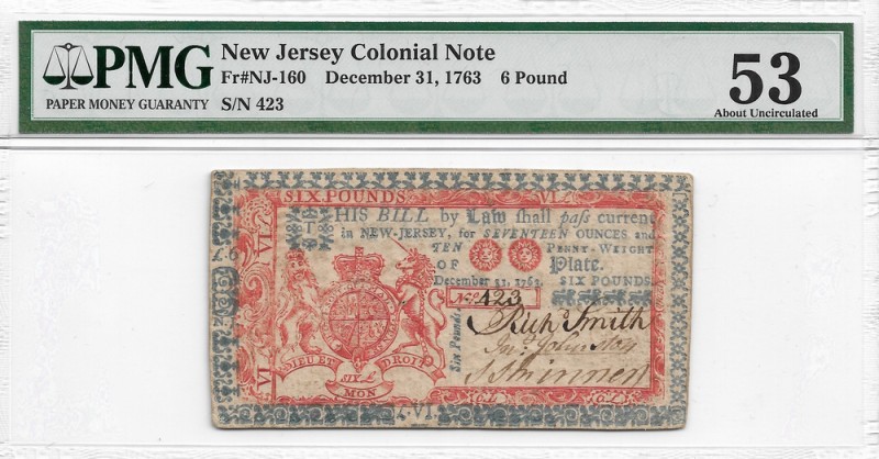 USA, New Jersey, 6 Pound December 31 1763
USA, New Jersey, 6 funtów 31 grudzień...