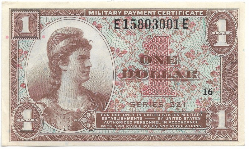 USA, Military Payment Certificate, 1 dollar 1954 series 521
USA, Military Payme...