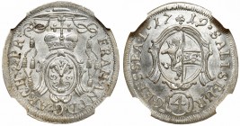 Austria, Bishopic of Salzburg, 4 kreuzer 1719 - NGC MS65 MAX